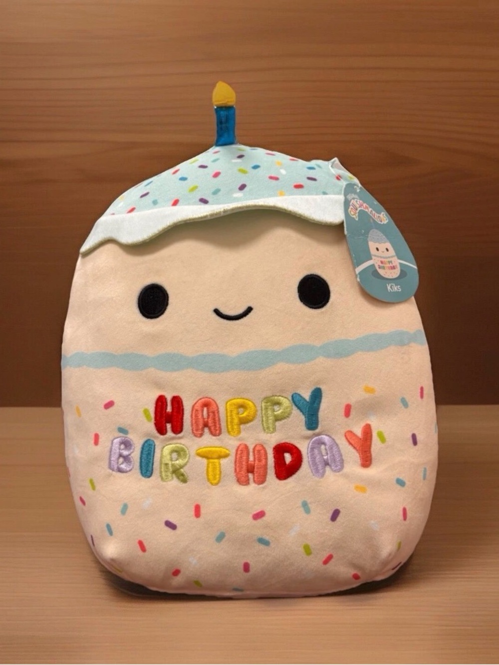 Squishmallow “Kiks” Happy Birthday Treat Plush NWT